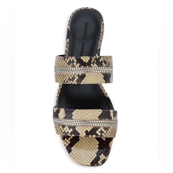 Rebecca Minkoff | Marciann Too Zipper Snake-Print Sandals - Picture 1 of 5
